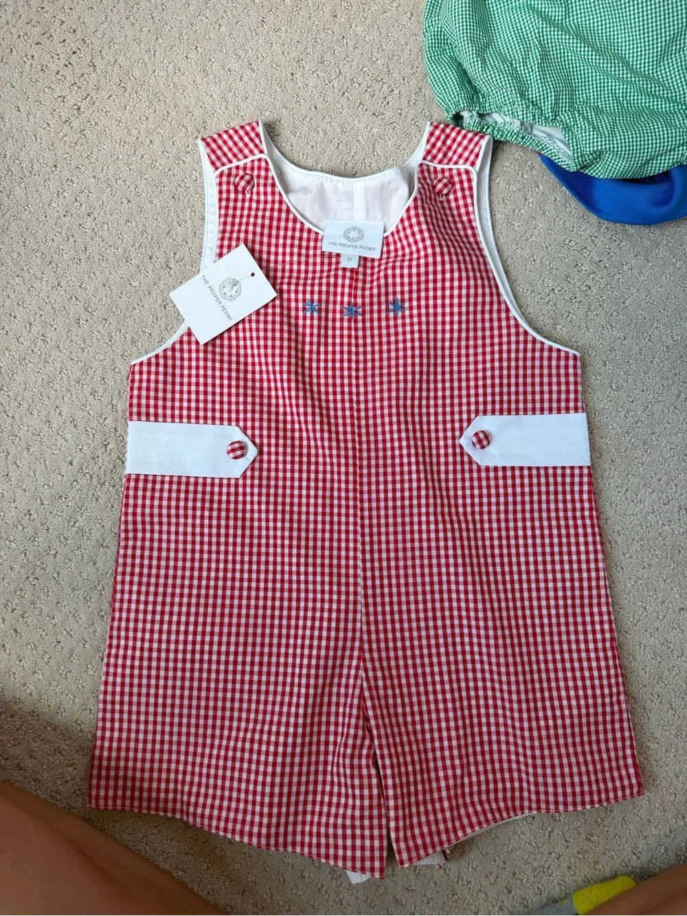 NWT Liberty Red Check Jon Jon